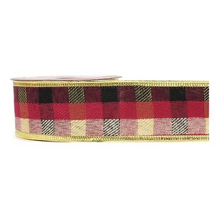 Jolly & Joy Wire Edge Tartan Christmas Ribbon Assorted 3 m