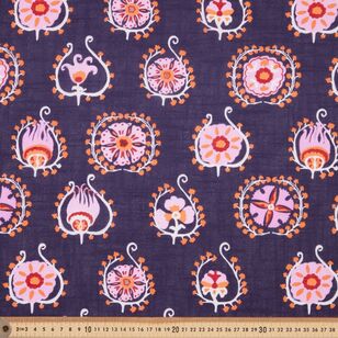 Gina 112 cm Cotton Slub Fabric Navy 112 cm