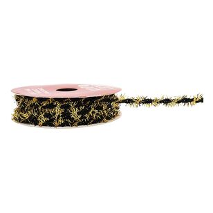 Jolly & Joy Black with Gold Tinsel Christmas Cord Black & Gold