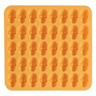 Spooky Hollow Silicone Skull Mould Orange