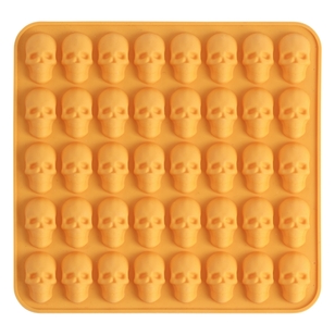 Spooky Hollow Silicone Skull Mould Orange