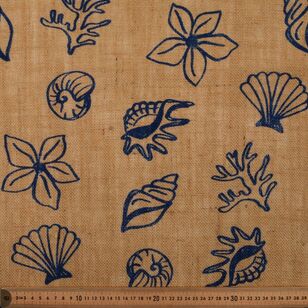 Printed Hessian Shell Multipurpose Fabric Blue 120 cm