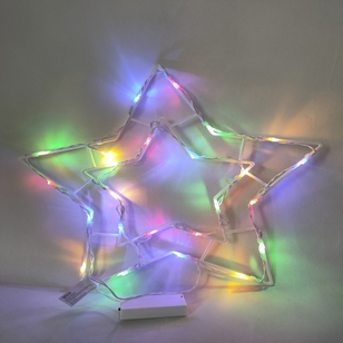 Jolly & Joy Illuminated LED Star Christmas Window Decoration Multicoloured