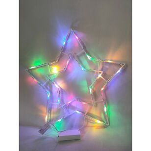 Jolly & Joy Illuminated LED Star Christmas Window Decoration Multicoloured