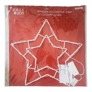 Jolly & Joy Illuminated LED Star Christmas Window Decoration Multicoloured