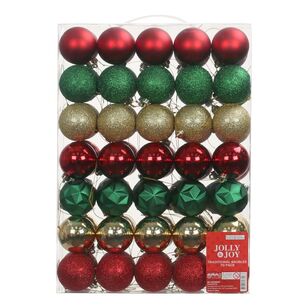 Jolly & Joy 70 Pack Christmas Baubles Traditional