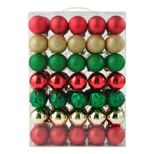 Jolly & Joy 70 Pack Christmas Baubles Traditional