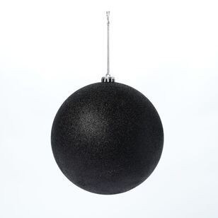 Jolly & Joy Glitter Stripe Christmas Bauble 20Cm Black