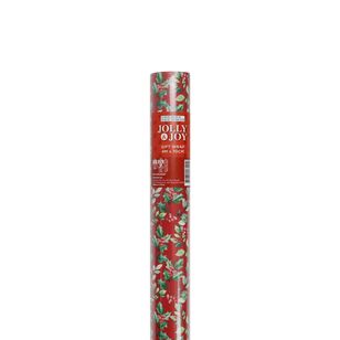 Jolly & Joy Red Foliage Christmas Wrap Multicoloured