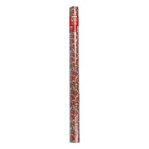 Jolly & Joy Red Foliage Christmas Wrap Multicoloured