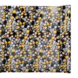 Jolly & Joy Black and Gold Bauble Print Christmas Wrap Multicoloured 76 cm x 5 m