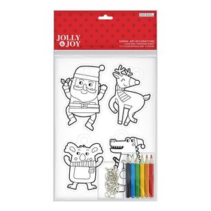 Jolly & Joy Heart Santa Christmas Shrink Art Multicoloured