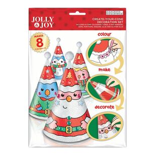 Jolly & Joy Create Your Own Christmas Cone Decorations 8-pack Multicoloured