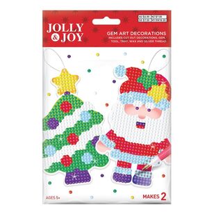 Jolly & Joy Santa with Tree Christmas Gem Art Decoration Kit Multicoloured