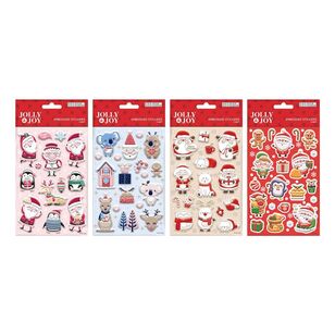 Jolly & Joy Embossed Christmas Stickers Multicoloured