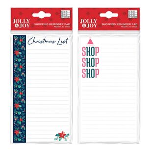 Jolly & Joy Christmas Themed Magnetic Shopping List Multicoloured