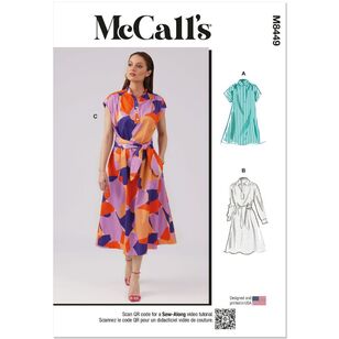 McCall's M8449 Misses' Dresses and Sash Pattern White