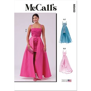 McCall's M8450 Misses' and Women's Dress, Jumpsuit and Overskirt Pattern White