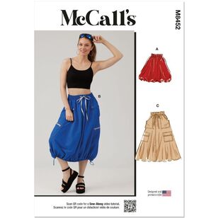 McCall's M8452 Pattern Misses' Skirt In Two Lengths Pattern White