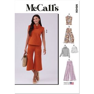 McCall's M8456 Misses' and Women's Knit Top, Shorts and Pants Pattern White