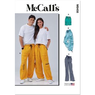 McCall's M8458 Unisex Pull On Shorts and Pants Pattern White XS - XXL