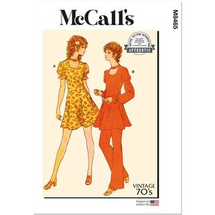 McCall's M8465 1970s Misses' Dress, Tunic, Pants and Panties Pattern White