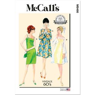 McCall's M8466 1960s Misses' Slip Dress and Sheer Overdress Pattern White