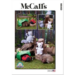 McCall's M8469 Plush Animals With Leaf and Tree Houses by Carla Reiss Design Pattern White One Size