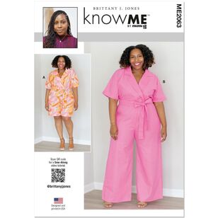 Know Me ME2063 Misses' and Women's Romber and Jumpsuit Pattern White