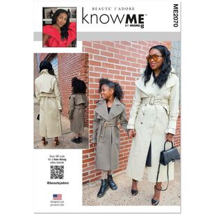 McCall's Know Me Me2070 Girl's and Misses' Trench Coat by Beaute' J'Adore Pattern White