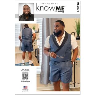 McCall's Know Me Me2071 Men's Vest and Shorts by Sins of Many Pattern White