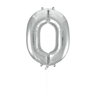 Party Creator 86cm Silver Foil Number 0 Balloon