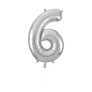 Party Creator 86cm Silver Foil Number 6 Balloon