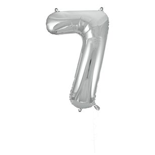 Party Creator 86cm Silver Foil Number 7 Balloon