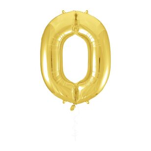 Party Creator 86cm Gold Foil Number 0 Balloon