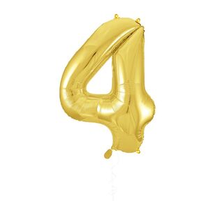 Party Creator 86cm Gold Foil Number 4 Balloon