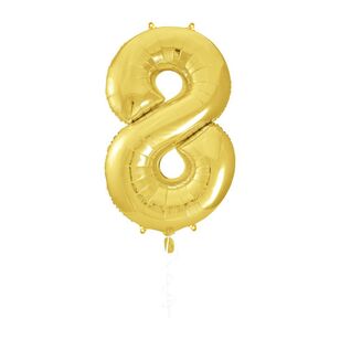 Party Creator 86cm Gold Foil Number 8 Balloon