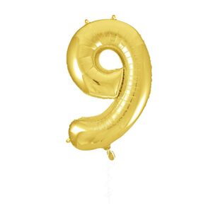 Party Creator 86cm Gold Foil Number 9 Balloon