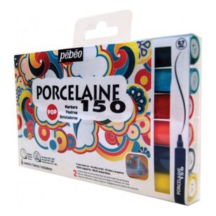 Pebeo 6 Pack Porcelaine Fine Paint Markers Multicoloured
