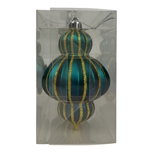 Jolly & Joy Teardrop Christmas Tree Decoration 3-pack Blue