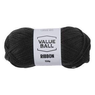 Value Ball 150g Ribbon Yarn Black 150 g