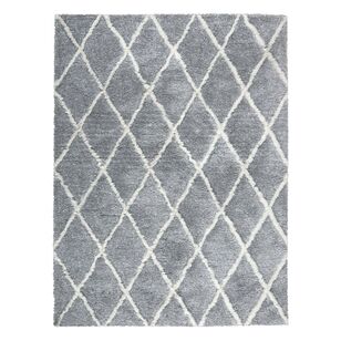 KOO Ellis Polyester Plush Rug Silver 230 x 160 cm