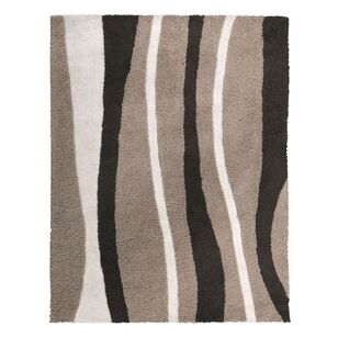 KOO Linear Polyester Plush Rug Natural 160 x 230 cm