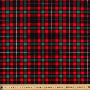 Christmas Tartan 112cm Cotton Spandex Fabric Multicoloured 112 cm