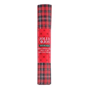 Jolly & Joy Check Christmas Fabric Wrap Red and Black 28 cm x 2 m