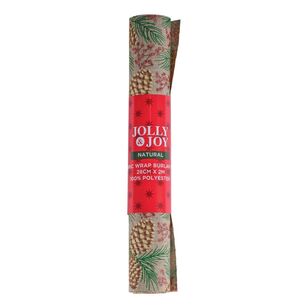 Jolly & Joy Pine Burlap Fabric Wrap Natural 28 cm x 2 m