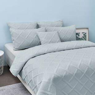 KOO Eve Quilted Quilt Cover Set Blue