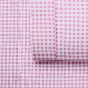 Emerald Hill Gingham Washed Micro Fibre Sheet Set Berry