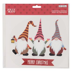 Christmas Gnomes Iron On Transfer Multicoloured