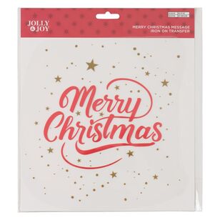 Merry Christmas Message Iron On Transfer Multicoloured